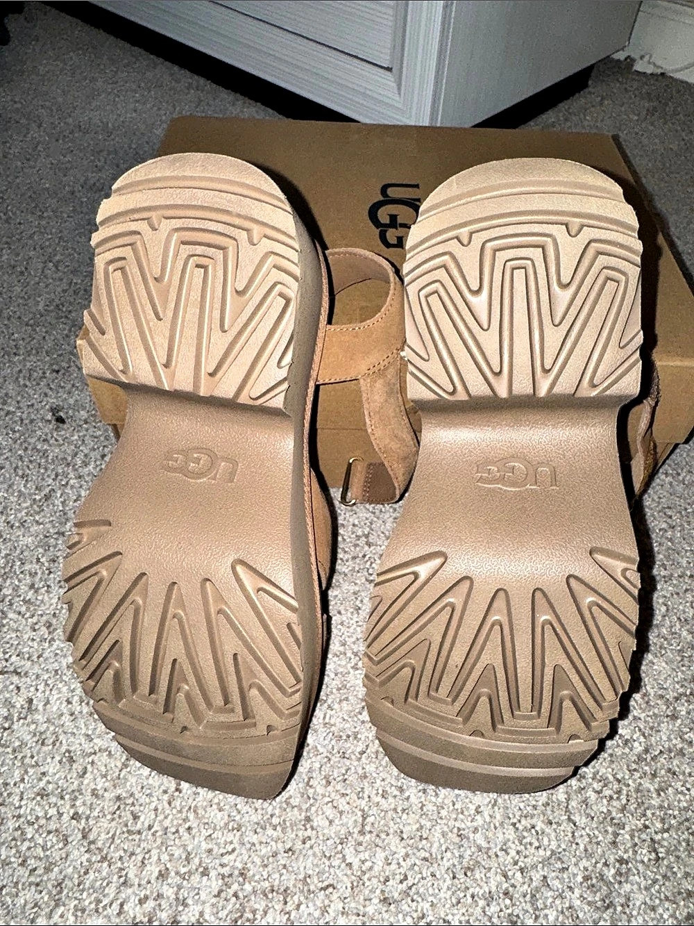 UGG New Heights Ankle Strap Wedge Sandals Brown US 8 - Picture 3 of 6